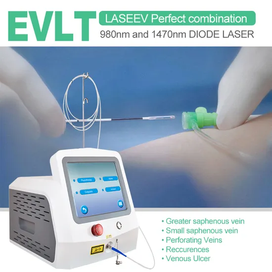 30W 60W Medical CE 980nm Endovenous Vein Laser Ablation / Evlt / Evla Laser Device 