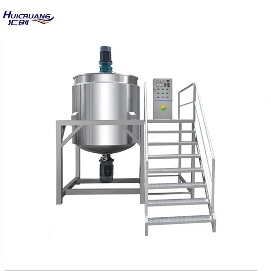 Stainless Steel Mixing Tank with Agitator & Heater Industrial Liquid Emulsion Mixer Homogenizer for Shampoo Production Pharmacy Industry/Emulsions/Oral Syrup 